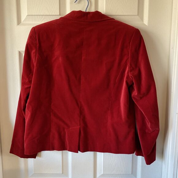 Studio Works Womens Petite Medium  Red Blazer Jacket Vintage One Button Career - Picture 9 of 15